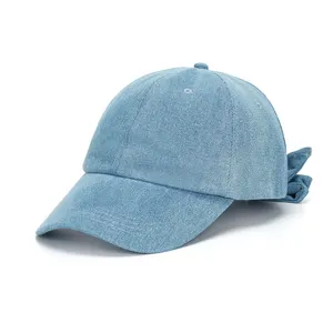 Supplier Designer Stylish Customized Logo Blank Washed Cotton Jeans Baseball Caps for Women