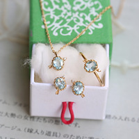 Quartz Rose Naturel Topaze Bleue Pierre Précieuse Flèche de Cupidon Rose Lac Eau Collier Anneau Fine Jewelry pour les Cadeaux de Festival