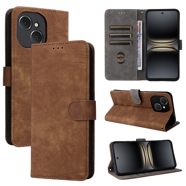 Camera Protection PU Leather Case Cover Shell RFID Blocking Card Holder Wallet Leather Book Phone Case for Tecno Spark 40C 4G