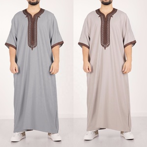 2026 Meilleure vente : Jubba musulmane de luxe opulente pour <span class=keywords><strong>homme</strong></span>, robe longue à manches longues avec broderie dorée et poche latérale, tenue arabe haut de gamme - Product Image 3