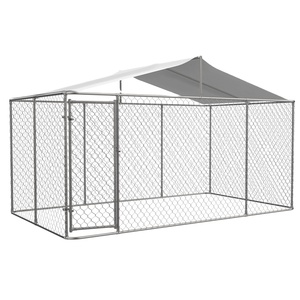 Hoch leistungs verzinkter Luxus-Metall-Hunde käfig Großer Hundezwinger Groß für den Außenbereich mit Tür - Product Image 1