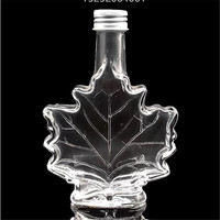 Fabricant de petites bouteilles en verre de 250 ml, 100 ml, 50 ml pour sirop d'érable, vin, forme plate, bouchon à vis, vente en gros, sérigraphie