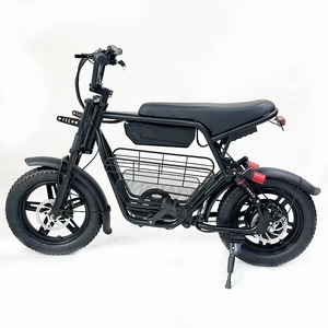 Bicicleta Eléctrica Urbana con Llantas Gruesas de 16*3 Pulgadas, Bicicleta de Montaña para Adultos, Cuadro de Aleación de Aluminio, Motor en el Buje Trasero, 7 Velocidades, con Cesta - Product Image 4