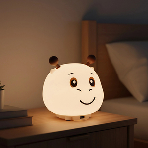 Cute Cartoon Soft <b>Led</b> 6pcs SMD+5050 Night <b>Lights</b> Silicone Lamp <b>Usb</b> Rechargeable Touch Sensor <b>Light</b> Bedroom Bedside Kids - Product Image 1