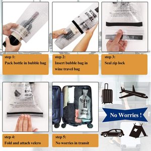 Protector de Botellas de Vino Reutilizable, Paquete de 6, Personalizado, Venta al Por Mayor de Fábrica OEM, Bolsa Protectora de Vino para Viaje - Product Image 5