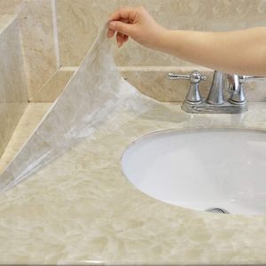 Papel Tapiz 3D Amarillo con Diseño de Mármol ORON DECO, <span class=keywords><strong>Adhesivo</strong></span> para Cubrir Encimeras, Autoadhesivo para Gabinetes de Cocina y Baño - Product Image 5