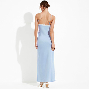 Vestido Largo de Fiesta con Tirantes Finos y Abertura Alta, Cintura Natural, Transpirable, Elegante y a la Moda, Vestidos Casuales para Mujer - Product Image 3