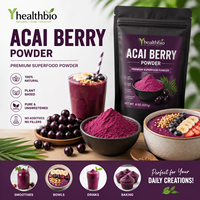 Poudre de baies d'açaï en vrac, poudre de fruits violets fins, matière première pour la formulation alimentaire