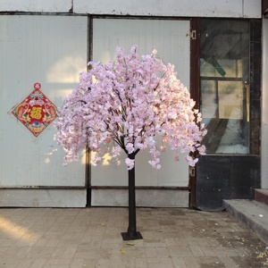 Árbol de cerezo artificial Sakura de 3, 4, 5, 6, 7, 8 y 10 pies, rosa y blanco, para interiores, centro de mesa para bodas - Product Image 1