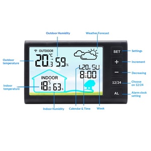 Nouvelle Horloge Réveil Électronique Numérique Multifonctionnelle <span class=keywords><strong>Sans</strong></span> <span class=keywords><strong>Fil</strong></span> avec Prévisions Météo, Affichage de la Température Intérieure et Extérieure - Product Image 1
