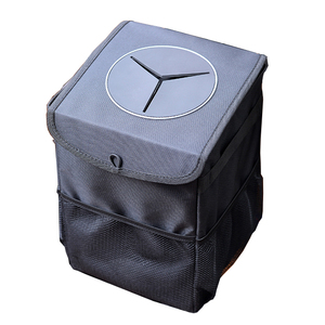 Popular Car Trash Can With Lid And Storage Pockets Car Trash Bin Mini Trash Can For Car