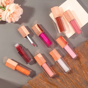 Vente en gros d'Huile pour les lèvres longue durée non collante Glaçure à lèvres mate Brillant à lèvres <span class=keywords><strong>nacré</strong></span> hydratant Or <span class=keywords><strong>rose</strong></span> Couverture pentagonale - Product Image 5