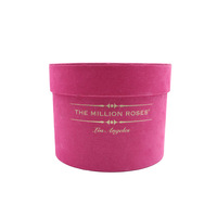 Velours de luxe rond en forme de fleur bijoux coffrets cadeaux carton rigide papier cylindre cosmétique emballage Tube