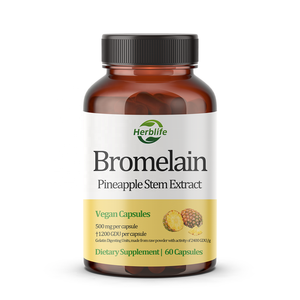 Cápsulas de Bromelina de Marca Privada OEM, Extracto de Tallo de Piña 1200 GDU para el Bienestar Digestivo e Intestinal, Enzima Digestiva, Cápsula Vegana - Product Image 1