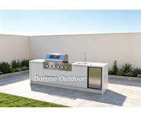 Module de cuisine extérieure préfabriqué durable et étanche pour barbecue, idéal pour jardin résidentiel, villa de vacances, patio