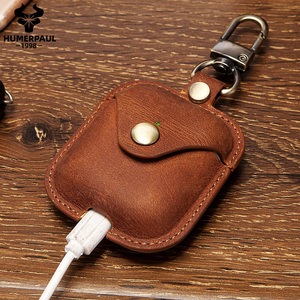 HUMERPAUL-fundas de cuero para auriculares inalámbricos, funda protectora de diente azul para airpods - Product Image 5