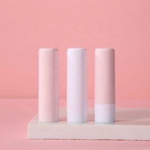 Tube de baume à lèvres rechargeable rose et blanc pour cosmétiques miniatures - Product Image 1