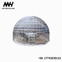 Tente gonflable transparente en PVC Igloo Maison à bulles transparente avec décoration à lumière LED 360 Tente dôme pour les fêtes