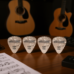 Juego de 12 púas de guitarra 5Core de calibre ligero, de celuloide, para guitarra acústica, eléctrica y bajo, fabricadas en EE. UU. - Product Image 2