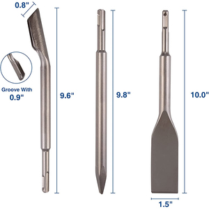 Set di 6 Scalpelli SDS Plus per Trapano Elettrico, Punta, Scanalatore, Liscio per Pietra, Cemento, Mattoni, Roccia, Intaglio, Muratura - Product Image 4