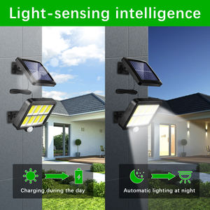 ไฟสวนพลังงานแสงอาทิตย์กลางแจ้งประหยัดพลังงาน COB IP65กันน้ำเซ็นเซอร์สวนพลังงานแสงอาทิตย์โคมไฟติดผนังพลังงานแสงอาทิตย์ไฟถนนพลังงานแสงอาทิตย์ - Product Image 2