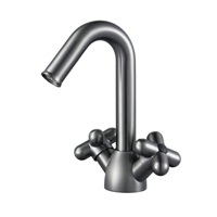 Robinet de lavabo chaud et froid en laiton moderne vert mignon de dessin animé de fleur rouge
