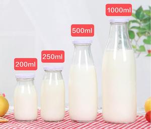 16oz 200ml 250ml 310ml 500ml 1000ml 1 liter kaca kosong bening botol susu kaca bulat - Product Image 2