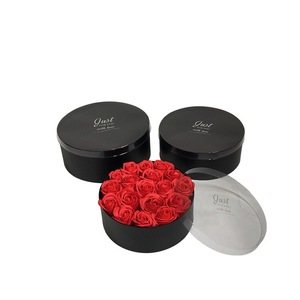 Caja de Regalo Redonda Transparente de PVC con Diseño de Flores para San Valentín, Cumpleaños y Sorpresas - Product Image 3