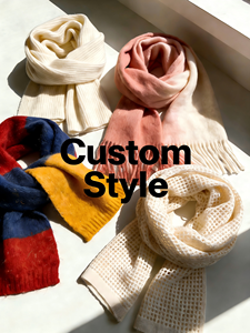 OEM 50%Yakwool 50%<b>Wool</b> <b>Scarf</b> Custom Color Rib Knit Detail Private Label Shawl Soft Warm Knitted Neck Wrap For Winter Daily Wear - Product Image 4