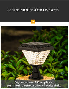 Plusieurs couleurs de lumière Panneau <span class=keywords><strong>photovoltaïque</strong></span> carré 1.2AH Capacité de la batterie <span class=keywords><strong>Lampe</strong></span> de pelouse solaire à LED extérieure <span class=keywords><strong>Lampe</strong></span> de pilier - Product Image 3