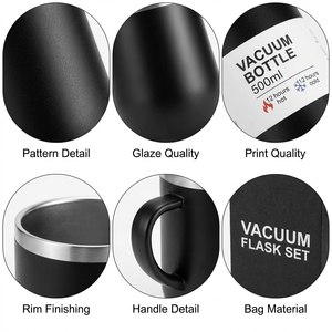 Ensemble cadeau de <span class=keywords><strong>thermos</strong></span> isotherme en acier inoxydable de 500 ml avec logo personnalisé, 2 tasses, pour cadeaux promotionnels d'entreprise - Product Image 2