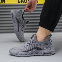 Chaussures de sport classiques pour hommes, en cuir véritable, respirantes, avec design en mesh, légères, amortissantes, pour l'hiver, le printemps et l'automne