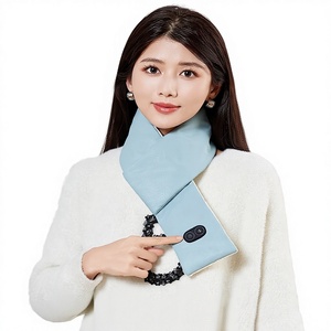 <b>USB</b> Charging Far Infrared Electric <b>Heated</b> Scarf 3-Speed Massager Neck Wrap Fleece Washable CE Certified Winter Women's Neck - Product Image 2