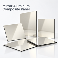 Panneau composite en aluminium miroir argenté de 3 mm, panneau ACM pour plafonds commerciaux