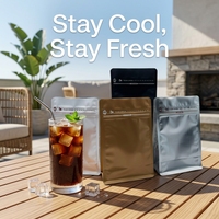YOUYI Vente en gros Personnalisation OEM Sachets de café en plastique noir mat à fond plat pour 250g de café moulu