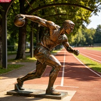 Sculpture de nageur en bronze YOUFINE, taille réelle, moulée à la main, statue d'athlète nageur pour décoration extérieure