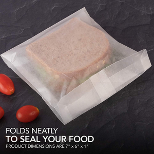 Sac d'emballage alimentaire en papier recyclé enduit de cire alimentaire écologique personnalisé, résistant à la graisse, avec bec verseur et poignée supérieure - Product Image 6