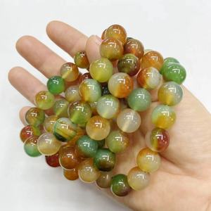 Cuentas de Ágata Ónix Rayada Amarillo-Verde Natural de 4mm, 6mm, 8mm, 10mm, Cuentas Sueltas de Piedra Preciosa Brillante - Product Image 5