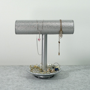 Nuevo producto transfronterizo: Expositor sencillo de tela plateada <span class=keywords><strong>Grite</strong></span> para pulseras, joyas y relojes - Product Image 2