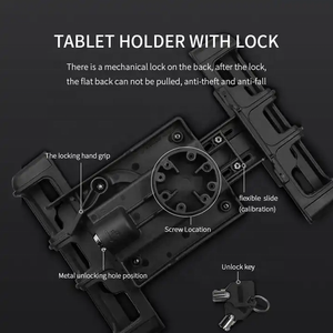 Heavy Duty Industrial Large Locking <b>Tablet</b> <b>Holder</b> for Travel Spin Bike Stroller Treadmill Golf Cart Wheelchair Stand - Product Image 6