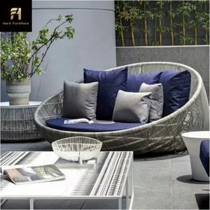 Lit en corde de rotin moderne à vendre Lit en alliage d'aluminium Lit de soleil de loisirs portable en osier pour <span class=keywords><strong>jardin</strong></span> extérieur Parc Hôtel Utilisation - Product Image 4