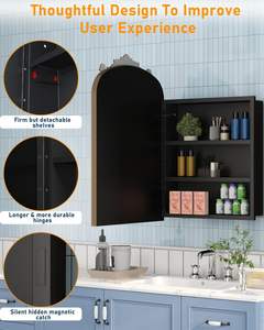 Toptan El Yapımı Antik Avrupa Lüks Banyo Yatak Odası Duvara Monte Ecza Dolabı Aynası LED Işık Buğu Önleyici Kısılabilir <span class=keywords><strong>3</strong></span> - Product Image 6