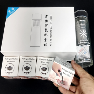 300 मिलीलीटर ग्लास अलकलाइन पानी की बोतल सेट 12 महीने के प्रतिस्थापन फिल्टर हाइड्रोजन नैनो <span class=keywords><strong>ph</strong></span> 9 orp-200mv u alcine अनुकूलन - Product Image 2