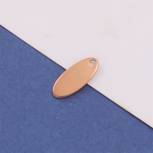 Charmes ovales de bonne qualité pour la fabrication de bijoux, plaqués or, en acier inoxydable, pendentifs personnalisés - Product Image 4