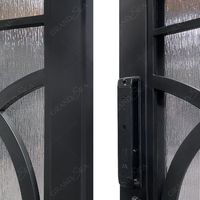 Portes grillagées en fer forgé de sécurité extérieure pour villa moderne supérieure avec moustiquaire réglable