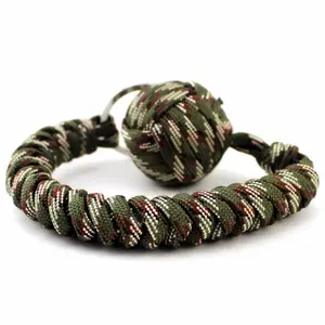 Paracord Monkey Fist Key Chain For Self Defense Metal Ball Monkey Fist Knot