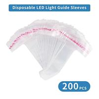 Manchons guides de lumière LED jetables 200 pièces, capuchons de protection pour implants, embouts de durcissement en plastique ABS, feuille optique transparente
