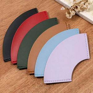 Wholesale PU Leather Custom Colorful Fan Shaped Leather <b>Bookmark</b> Minimalist Curved Page Holder for Reading Accessories - Product Image 4
