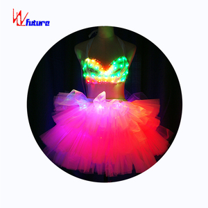 Ropa del futuro Festival Accesorios <span class=keywords><strong>de</strong></span> baile Sujetador con luz Led Traje <span class=keywords><strong>de</strong></span> danza del vientre Vestido <span class=keywords><strong>de</strong></span> baile latino nocturno Leotardos <span class=keywords><strong>de</strong></span> <span class=keywords><strong>Ballet</strong></span> - Product Image 1
