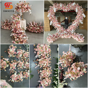 Wholesale Custom Romantic Pink Love Shape Flower <b>Arch</b> Stand For Wedding <b>Decoration</b> - Product Image 5